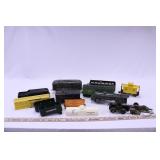 BOX OF ASSORTED ROLLING STOCK & MORE