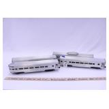 FOUR LIONEL ALUMINUM ILLUMINATED LIONEL LINES CARS