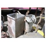 ANTIQUE MOP BUCKET & METAL WASTE CAN