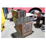 AMMO BOX, METAL ORGANIZER, & WOODEN CRATE