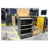 ANTIQUE ROLLING METAL CABINET 32" X 20 1/2" X 48"