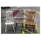 THREE ANTIQUE WOODEN CHAIRS