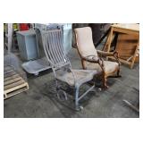 ANTIQUE METAL ROCKING CHAIR