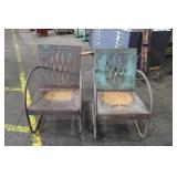 TWO VINTAGE METAL PATIO CHAIRS