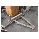 L.W.W. 2 ANTIQUE WOODEN WAGON AXLE