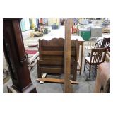 ANTIQUE CARVED WOOD SINGLE BED FRAME