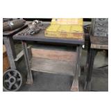 36" X 30 1/2" X 35" INDUSTRIAL LEG WOODEN TABLE