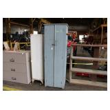 ANTIQUE WOODEN LOCKER 24" X 24" X 74"