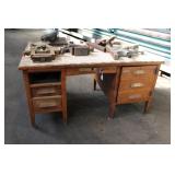 WOODEN DESK 60" X 34" X 30"