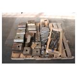 PALLET OF LATHE FEET, TAPS, & MORE