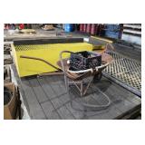 METAL WHEELBARROW W/ BARREL PUMP, OILER & MORE