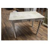 PAINTED ENAMEL TABLE 40 1/2" X 25" X 30 1/2"