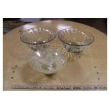 TWO PLASTIC PUNCH BOWLS & TWO GLASS PUNCH BOWLS