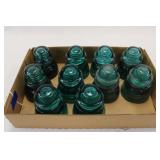 ASSORTMENT OF AQUA HEMINGRAY INSULATORS
