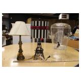 TWO TABLE LAMPS & DRINK DISPENSER