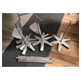 FOUR METAL WIND MILLS