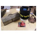 TOOLBOX W/ CONTENTS & BUCKET OF CONTENTS