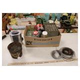 BUCKET AND BOX OF HARDWARE