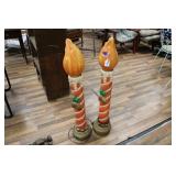 (2) BLOW MOLD CHRISTMAS CANDLES 40' TALL