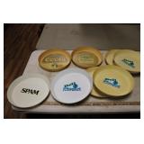 STACK OF PLASTIC SERVING TRAYS