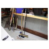 TWO BROOMS, SQUEEGIES & ICE CHOPPER