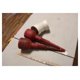 TWO FUNNELS & PVC 45 FITTING