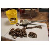 BUCKET W/ TWO TON COME ALONG & CHAIN