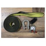 TWO CLEVICES & 5,000LB. TOW STRAP