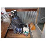 GOLF BAG W/ CLUBS & OTHER ACCESSORIES