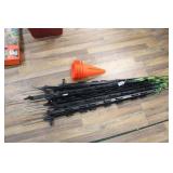 (10) PLASTIC STAKES & (7) SMALL CONES