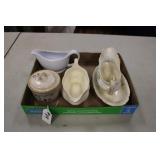 GRAVY BOATS & SUGAR BOWL
