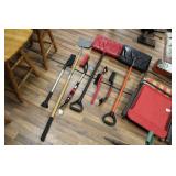 (4) SNOW BRUSHES, (2) SNOW SHOVELS & ICE CHOPPER