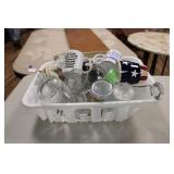 DRAIN BASKET W/ CUPS & GLASSES