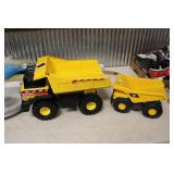 TONKA MIGHTY 768 DUMP TRUCK & PLASTIC CAT TRUCK