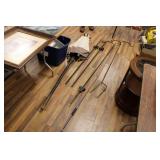 PATIO UMBRELLA, SHEPHERD'S HOOKS & GUTTER WAND