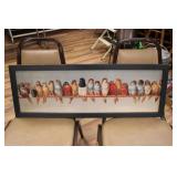 FRAMED BIRD SIGNED ARTWORK 3' X 13'