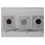 (3) WWII ERA GERMAN COINS W/ SWASTIKAS