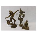 (3) BRASS BUDDHIST SCULPTURES