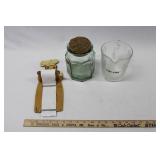 JAR, MEASURING CUP, & VINTAGE CHEF NOTE PAD