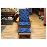 GLIDER ROCKER CHAIR W/ MATCHING OTTOMAN