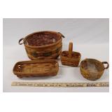 (4) VINTAGE LONGABERGER BASKETS