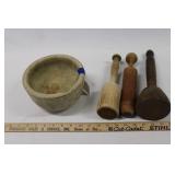 VINTAGE #4 CERAMIC MORTAR & PESTLES