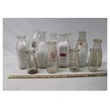 (12) ASSORTED LOCAL MILK BOTTLES