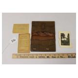 VTG LEATHER WALLET W/ PAY DATA CARD & OTHER SMALLS