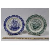 (2) KETTLESPRINGS KILNS BATTLE OF LAKE ERIE PLATES