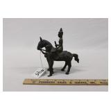 INDIAN HINDU HORSEMAN SCULPTURE CAST METAL