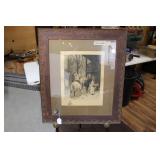 THE HALT FRAMED ETCHING PENCIL SIGNED A. FAUNA