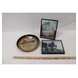 KOEHLER BEER FRAMED PRINTS & VINTAGE BEER TRAY