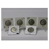 (6) ASSORTED YEARS 40% SILVER KENNEDY HALF DOLLARS