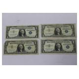(4) SERIES 1957-A $1 SILVER CERTIFICATES